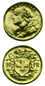 Швейцарская монета конца XIX века